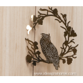 Gold Leaves With bird Metal Wreath Wall Decor